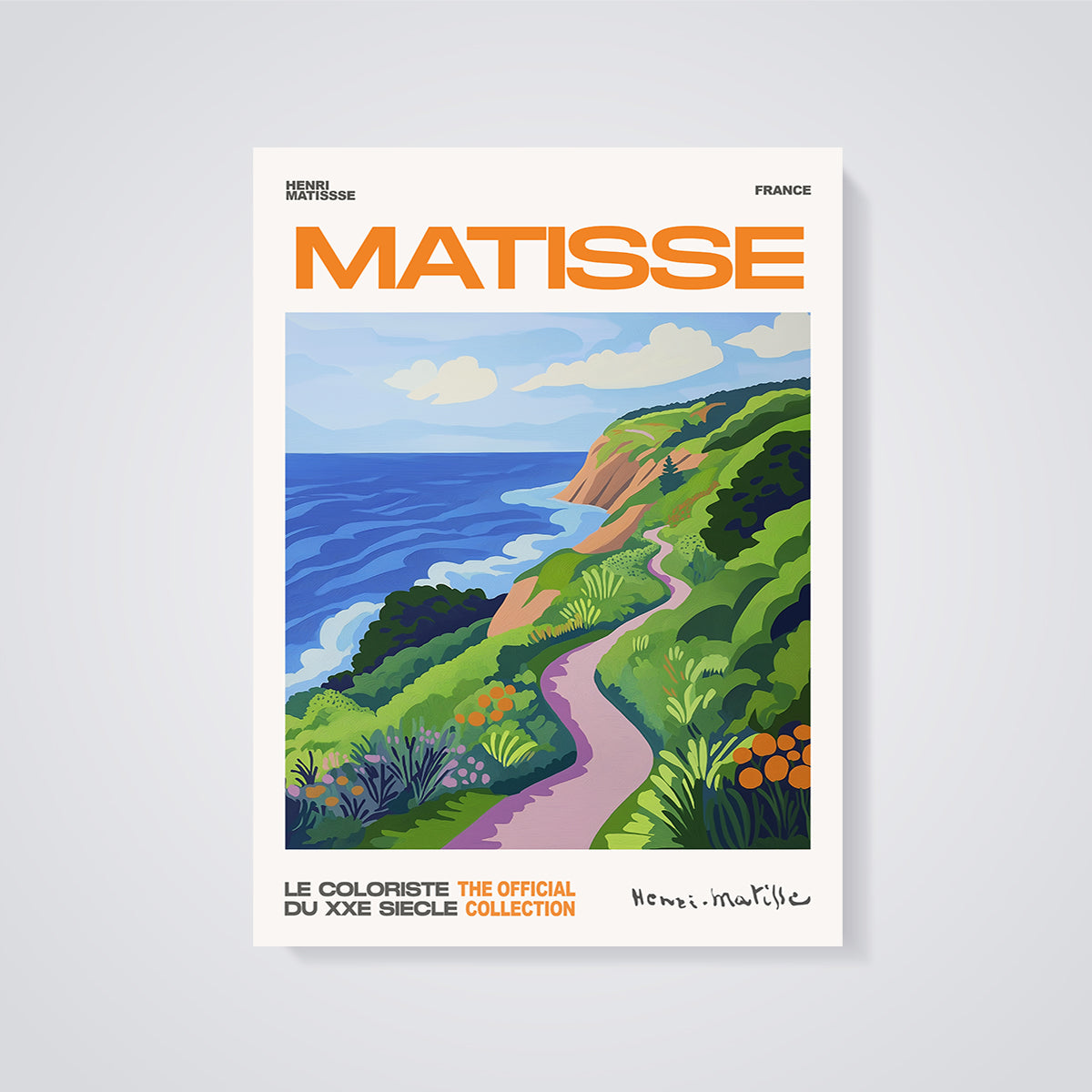 Matisse France Coastal Path Print unframed on a grey background