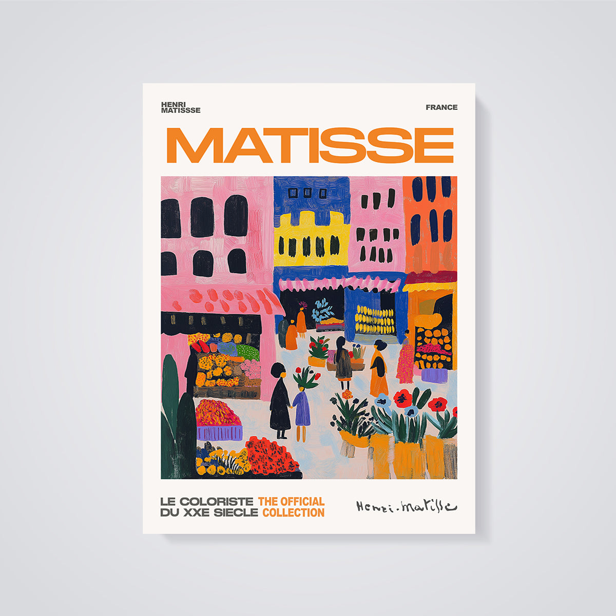 Matisse France Market Print unframed on a grey background