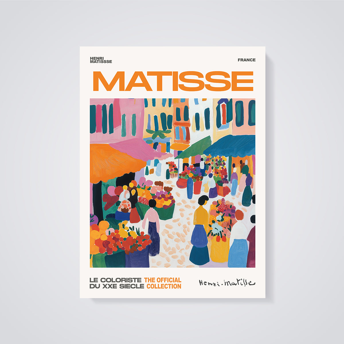 Matisse France Market Print Aesthetic unframed on a grey background