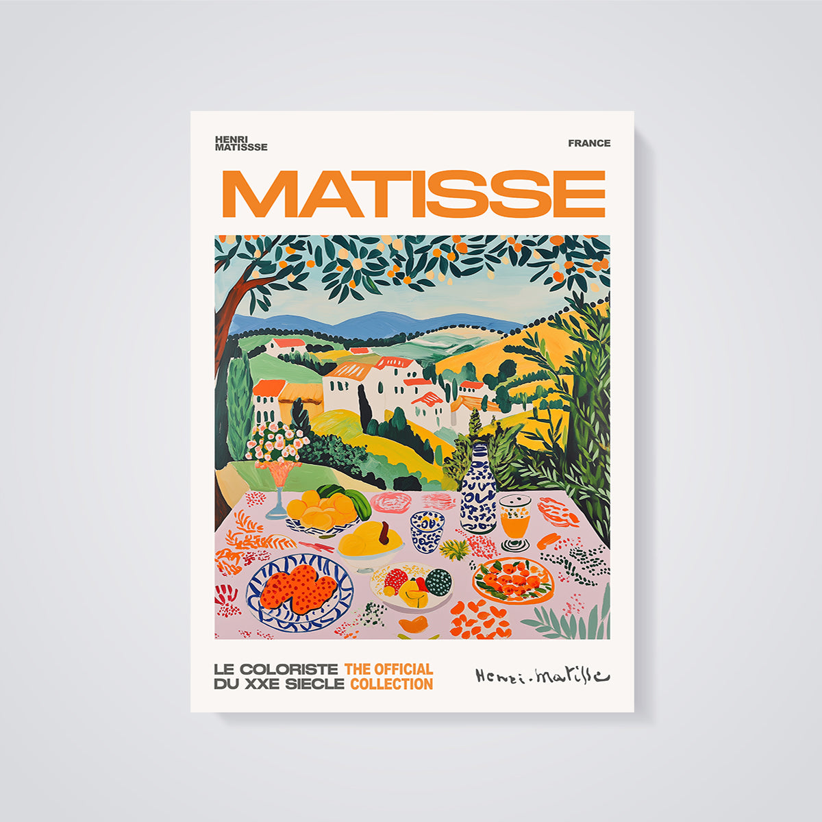 Matisse French Landscape Still Life Print unframed on a grey background