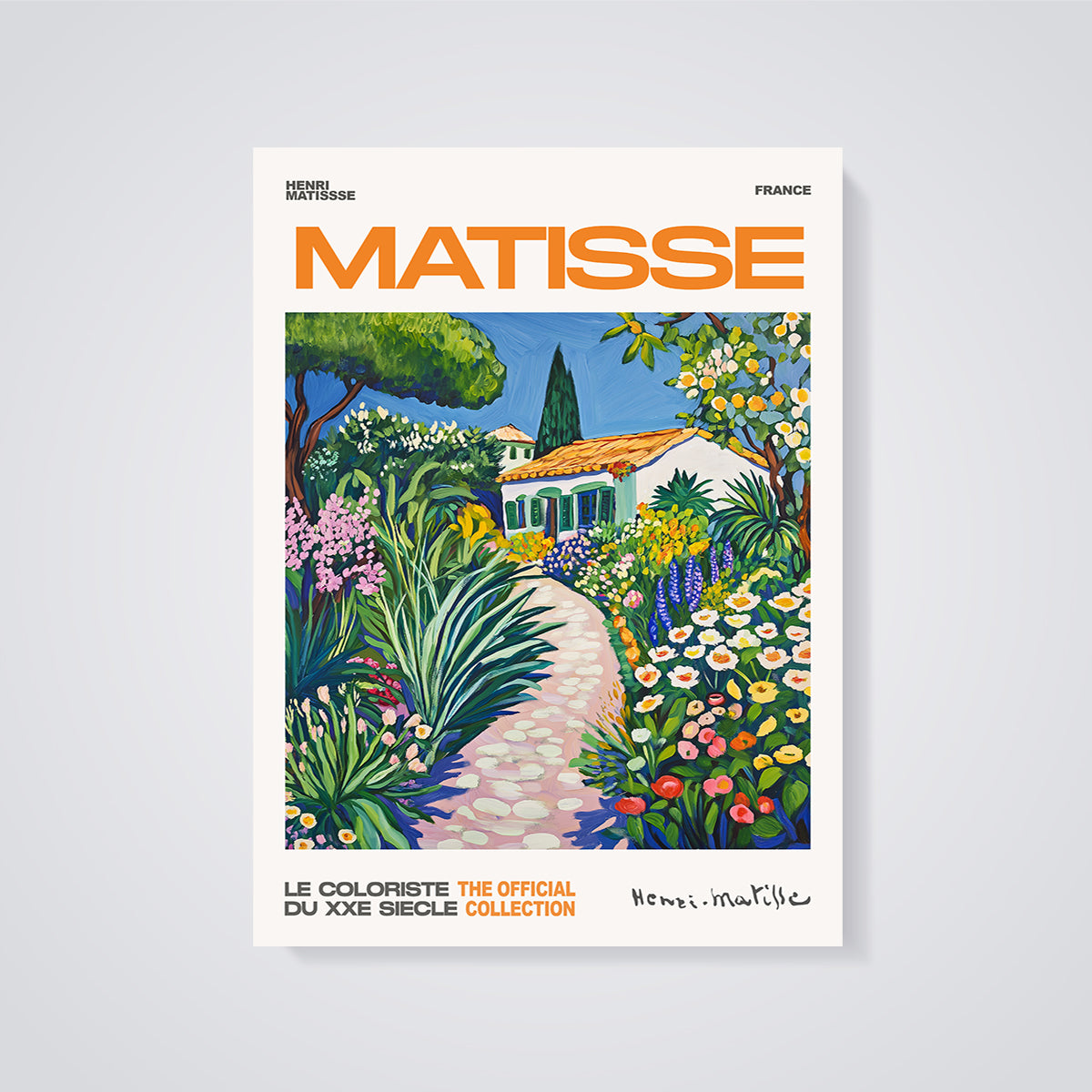 Matisse Garden House Print unframed on a grey background
