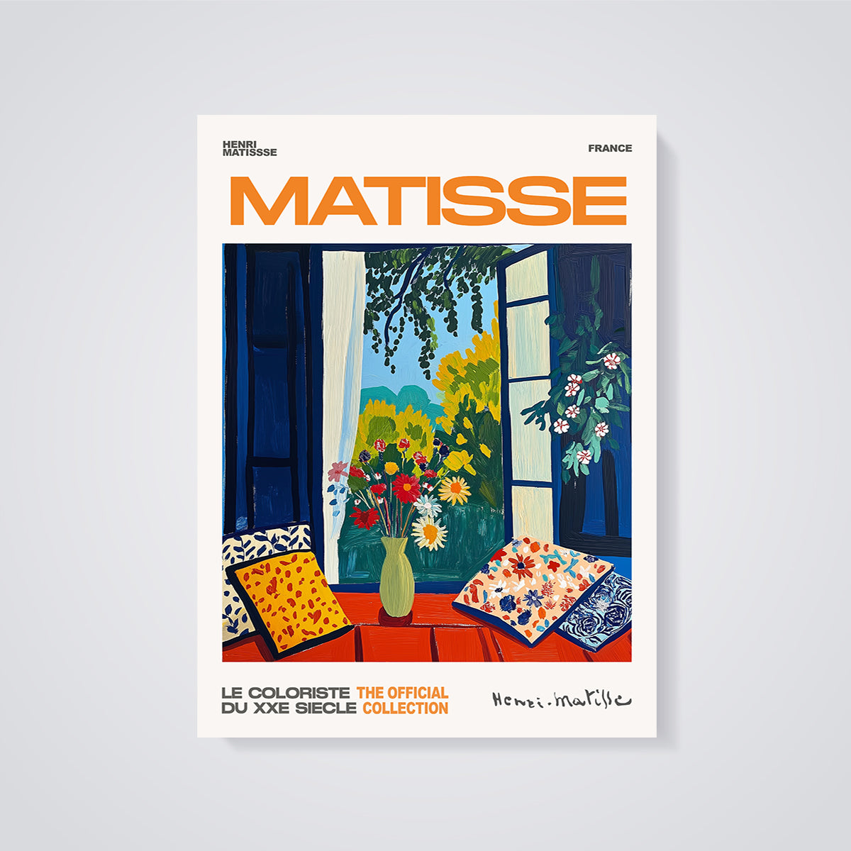 Matisse Open Window Collioure Print unframed on a grey background