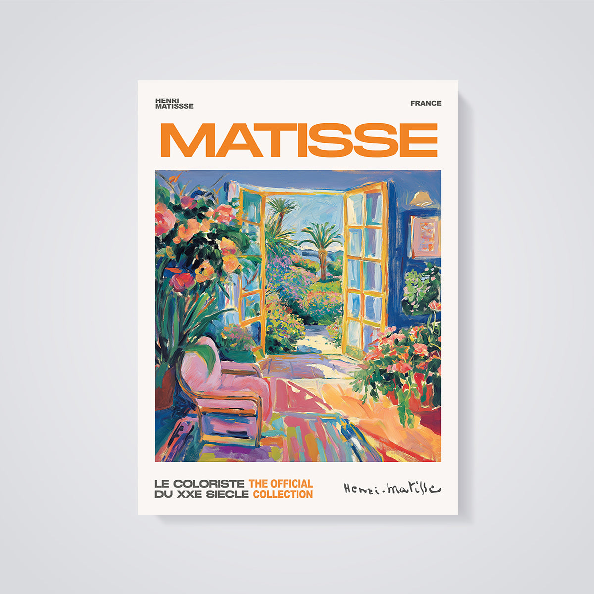 Matisse Open Window Garden Print Aesthetic unframed on a grey background