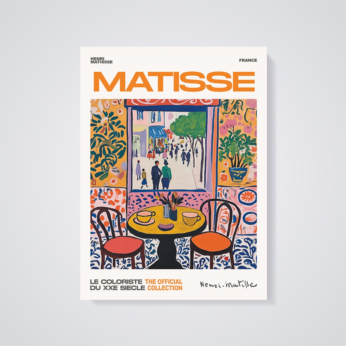 Matisse Open Window Print Aesthetic unframed on a grey background