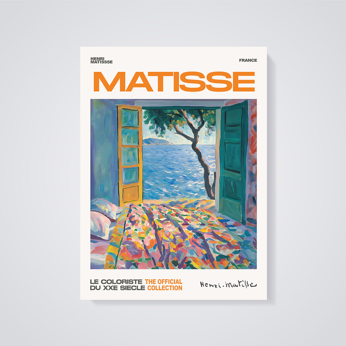 Matisse Open Window Seascape Art Print unframed on a grey background