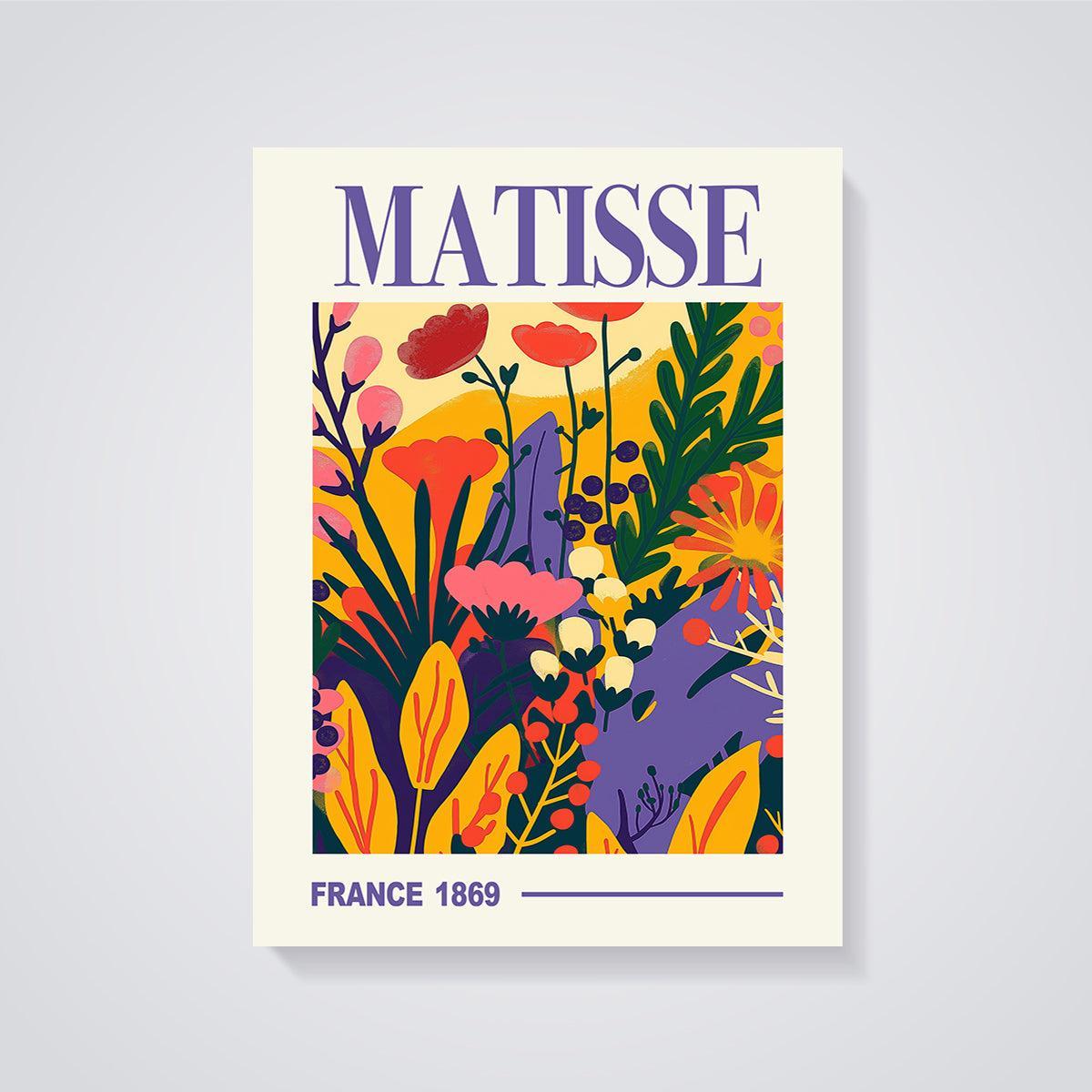 Matisse Vibrant Garden Print unframed on a grey background