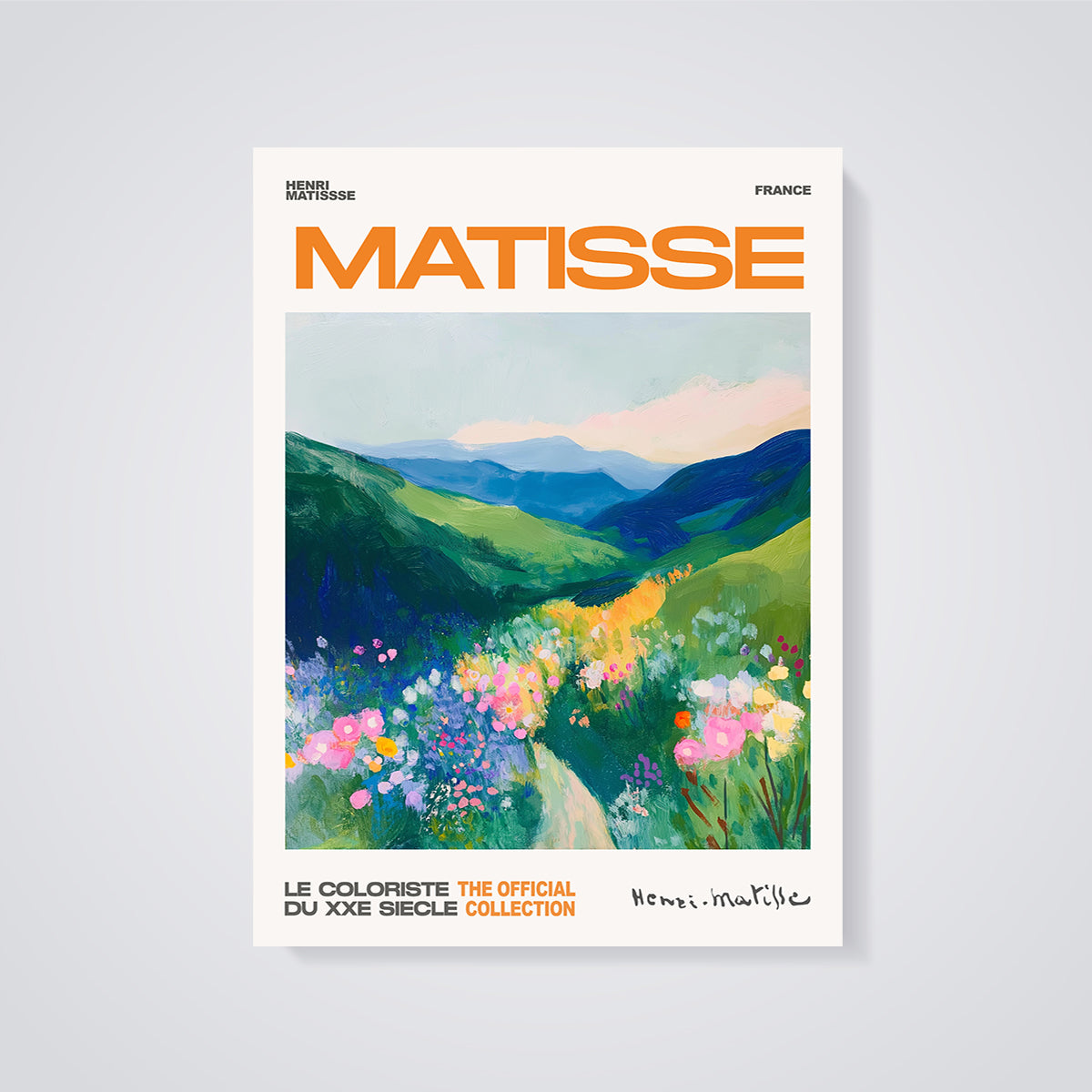 Matisse Vibrant Landscape Print Aesthetic unframed on a grey background