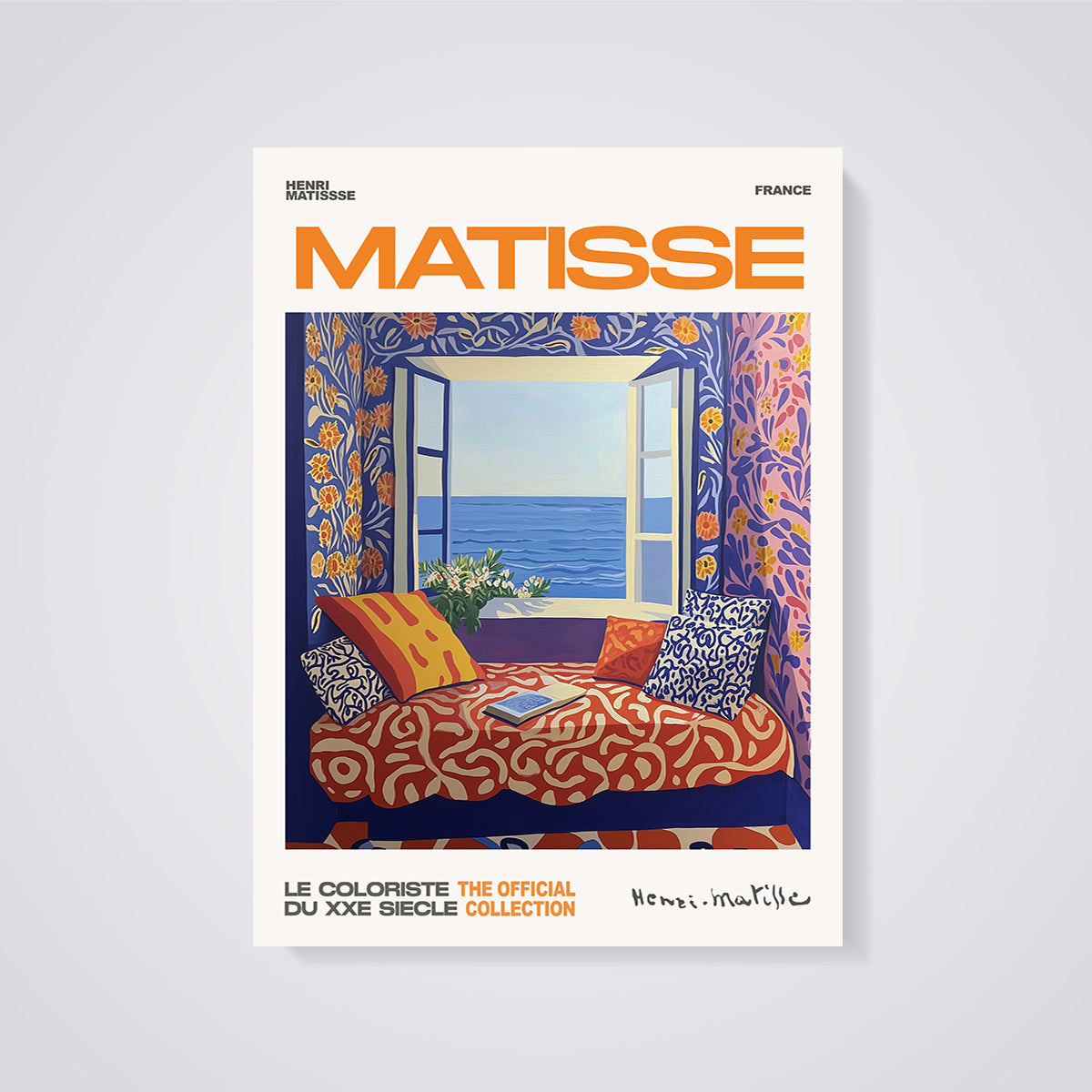 Matisse Window View Collection Print unframed on a grey background