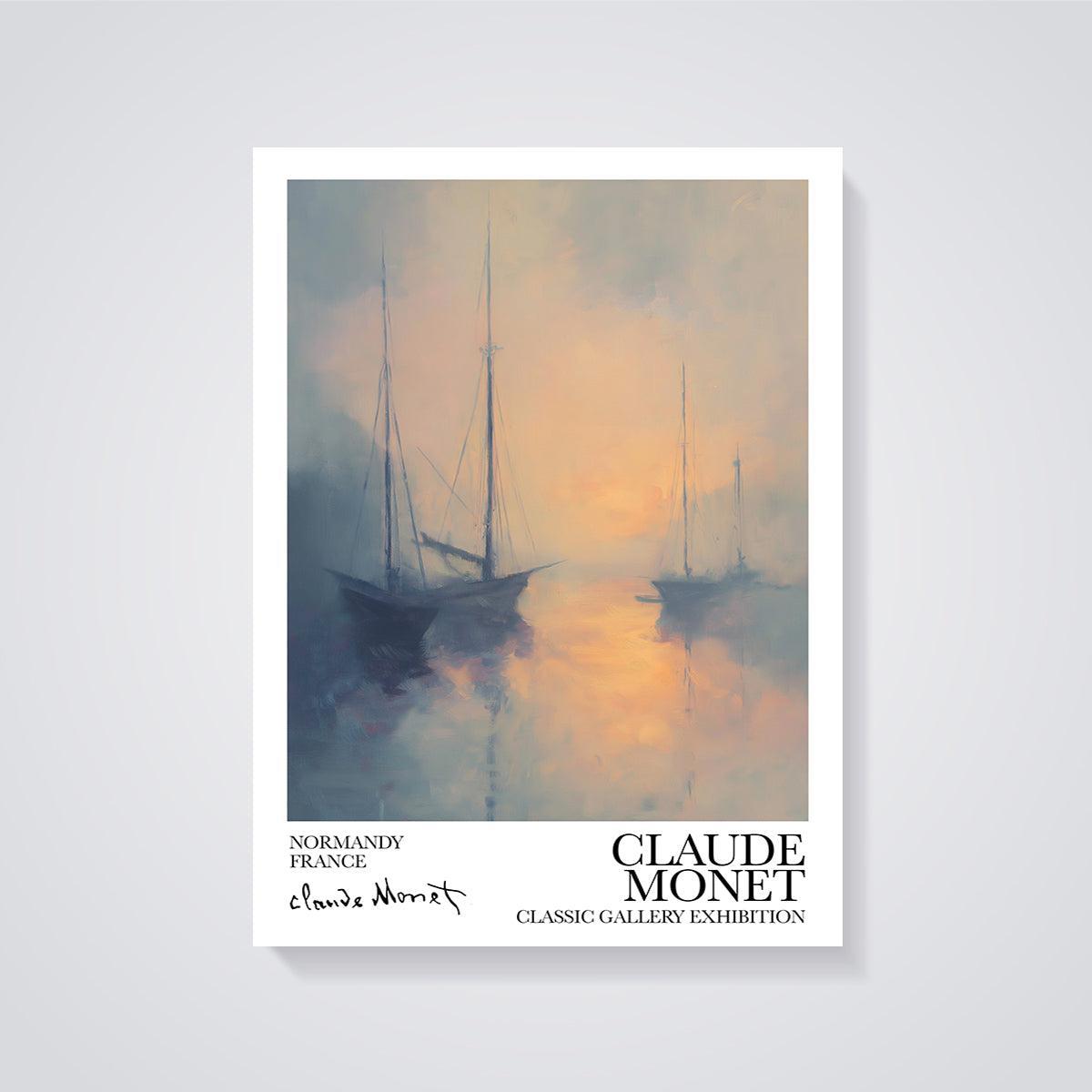 Monet Normandy Sailboats Print unframed on a grey background
