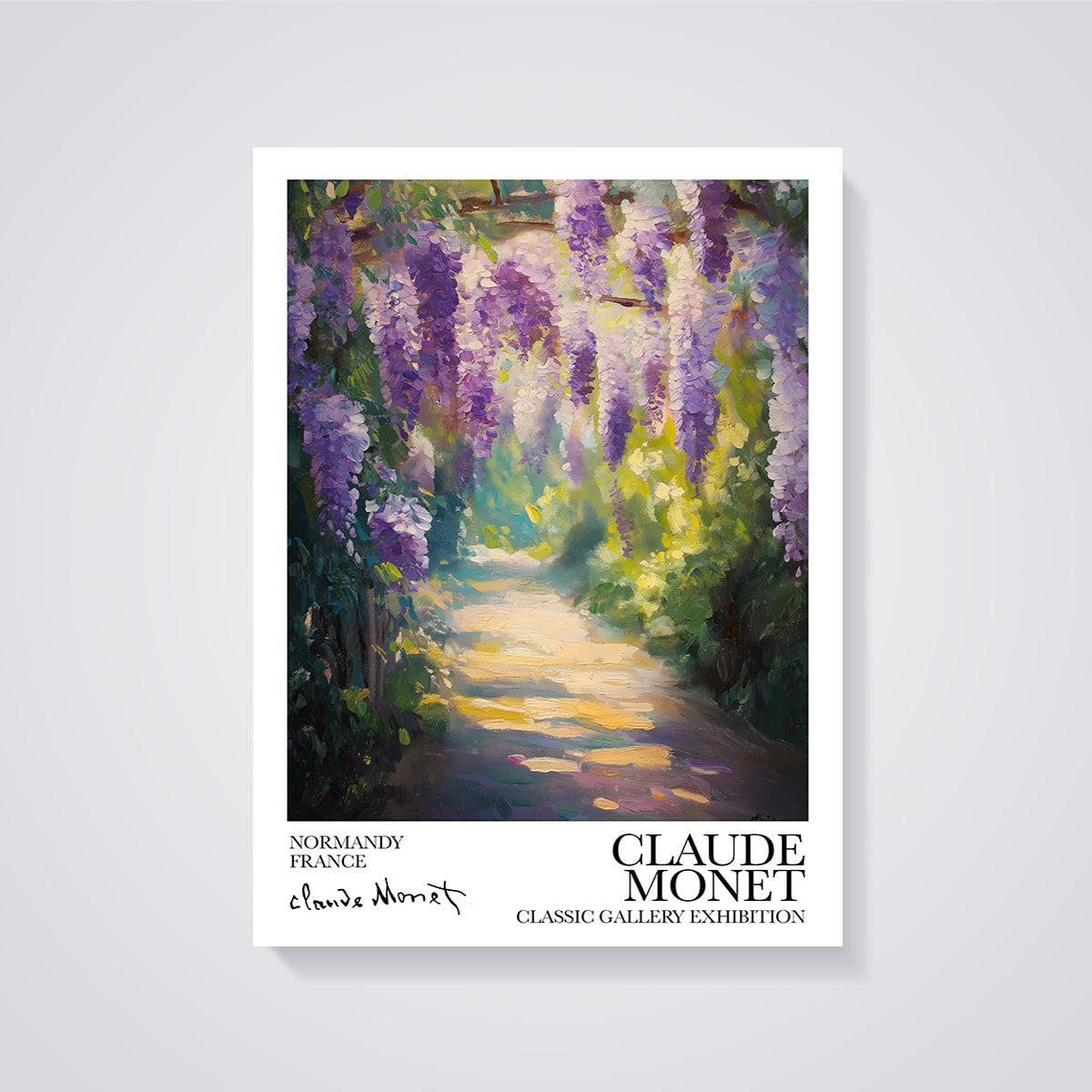 Monet Wisteria Garden Path Print unframed on a grey background
