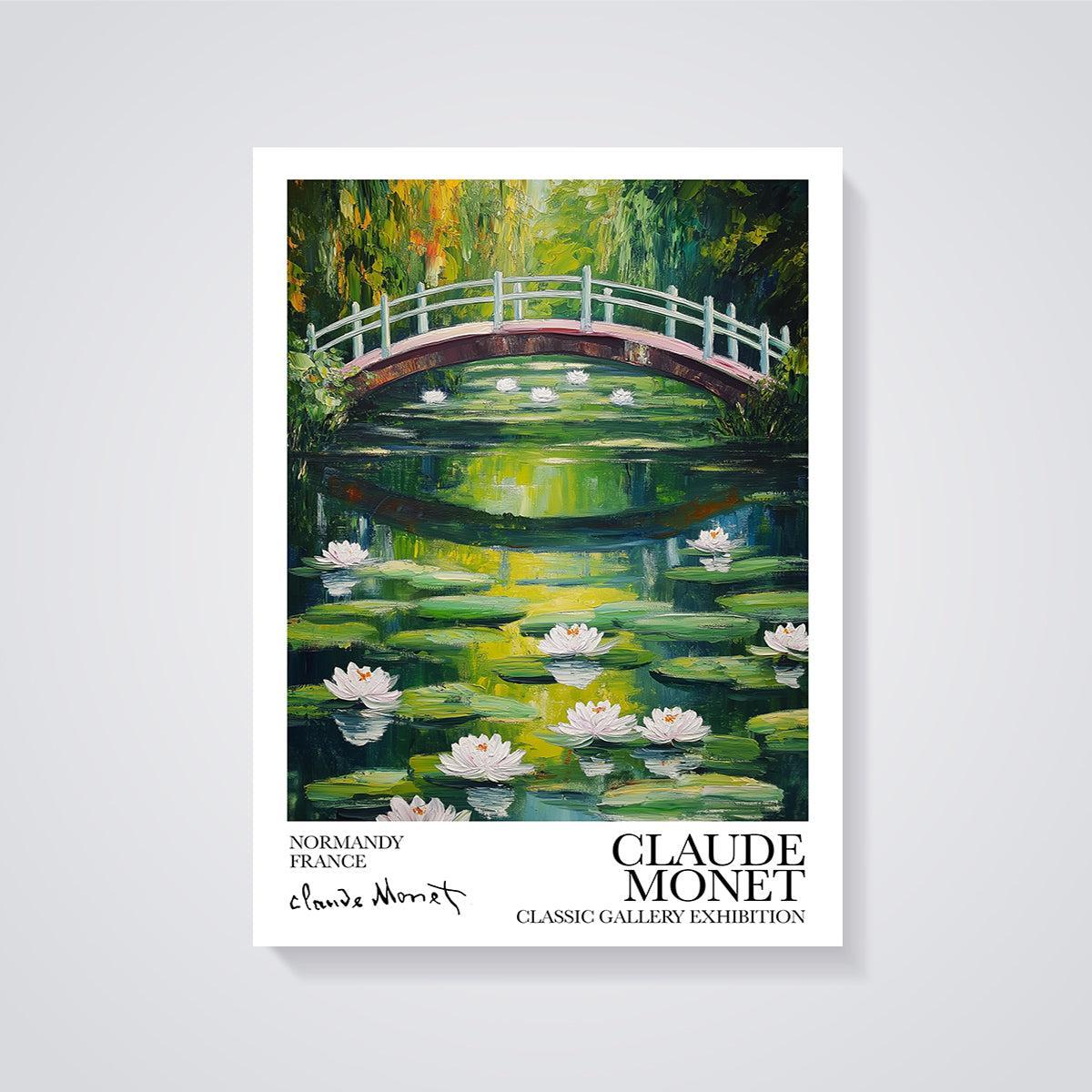 Monet's Giverny Japanese Bridge Print unframed on a grey background