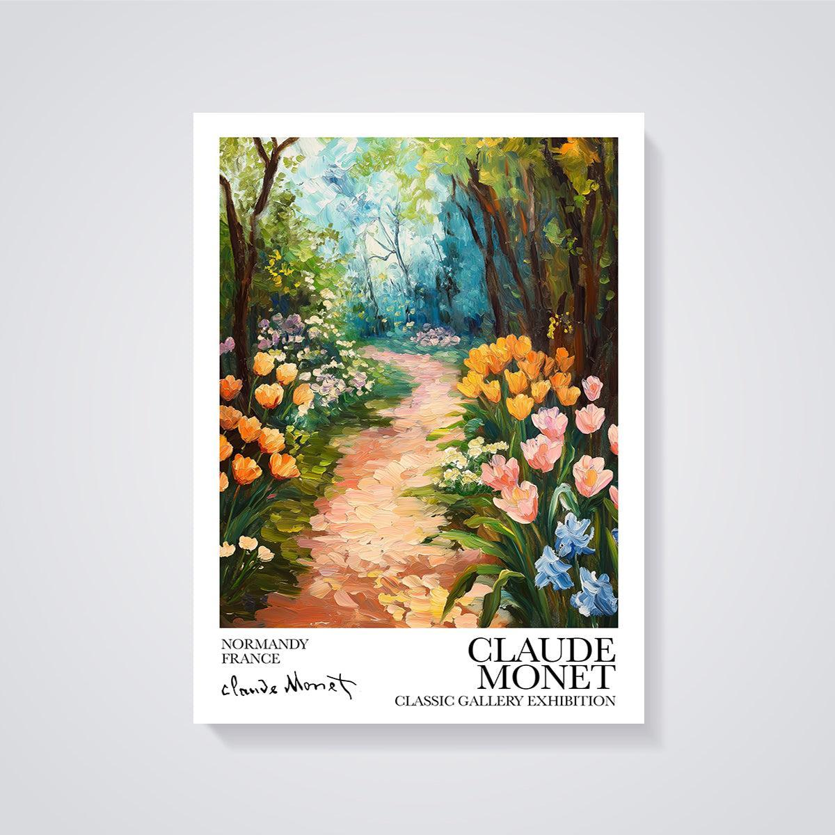 Monet's Normandy Garden Path Print unframed on a grey background