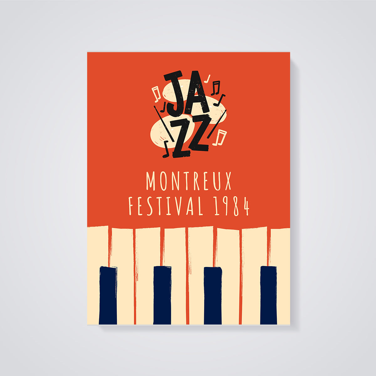 Montreux Jazz Festival 1984 Jazz Poster Print unframed on a grey background