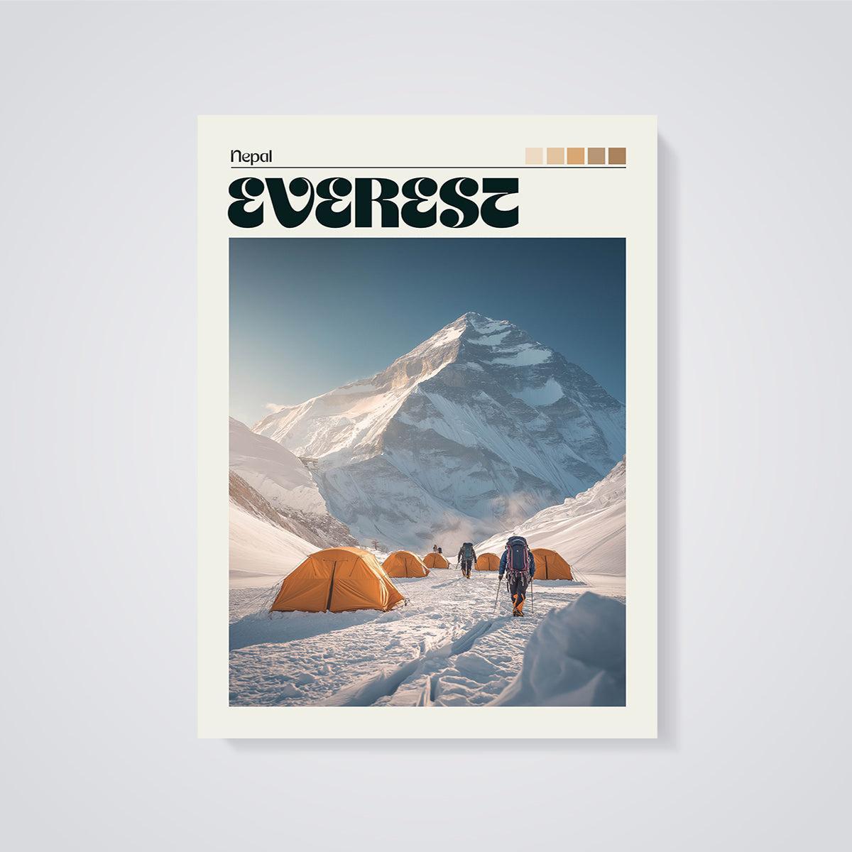 Mount Everest Expedition Print unframed on a grey background