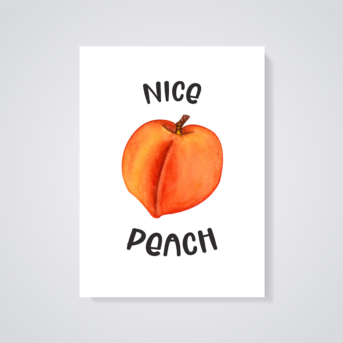 Nice Peach Watercolor Print unframed on a grey background