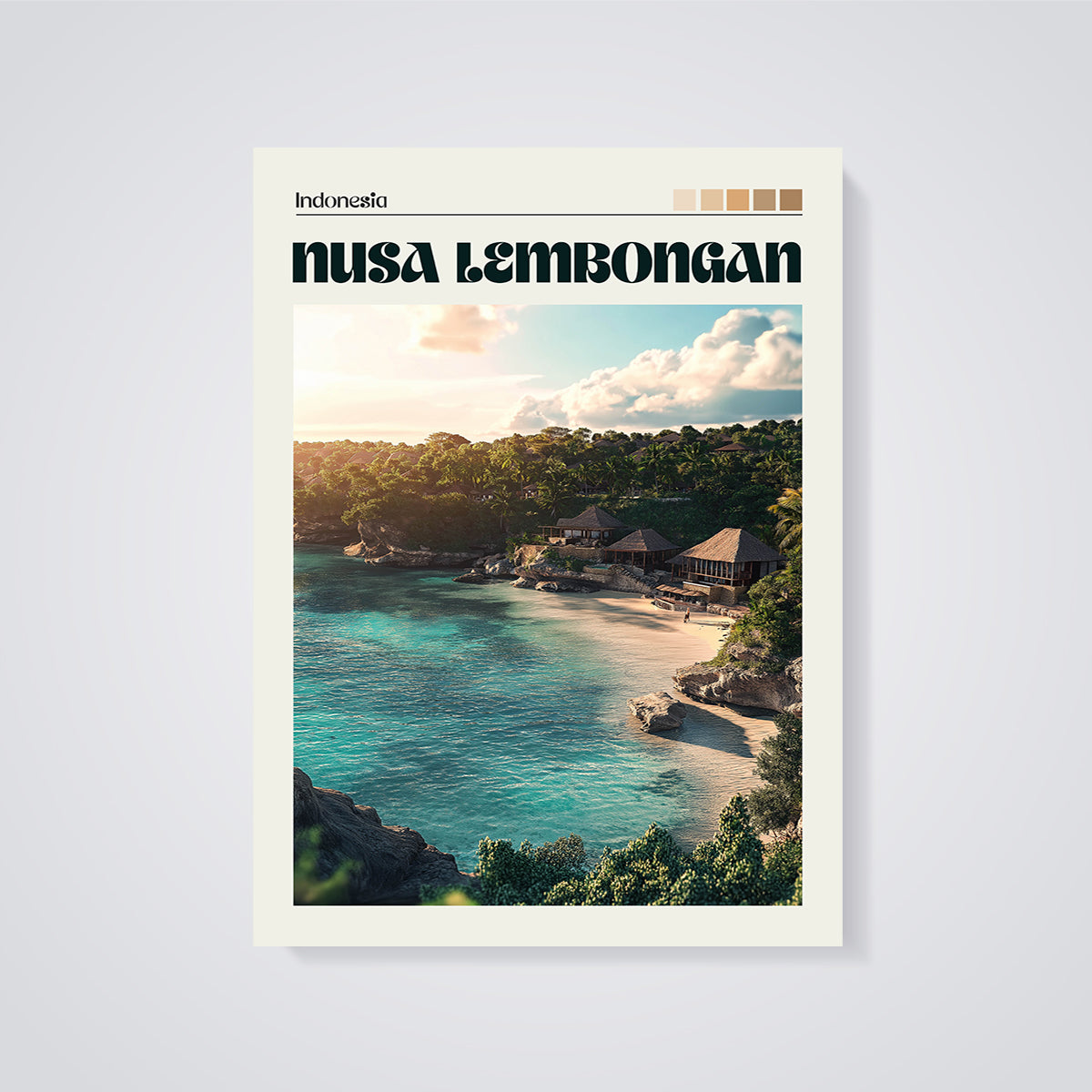 Nusa Lembongan Island Print unframed on a grey background