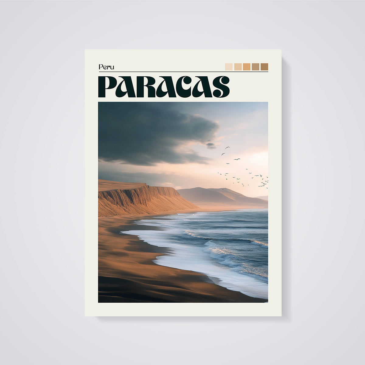 Paracas Desert Coast Print unframed on a grey background