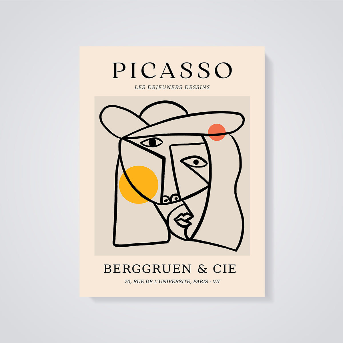 Picasso Les Dejeuners Dessins Face Print unframed on a grey background