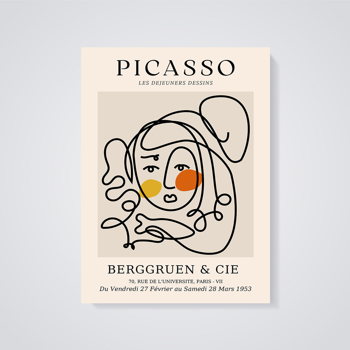 Picasso Les Dejeuners Dessins Print unframed on a grey background