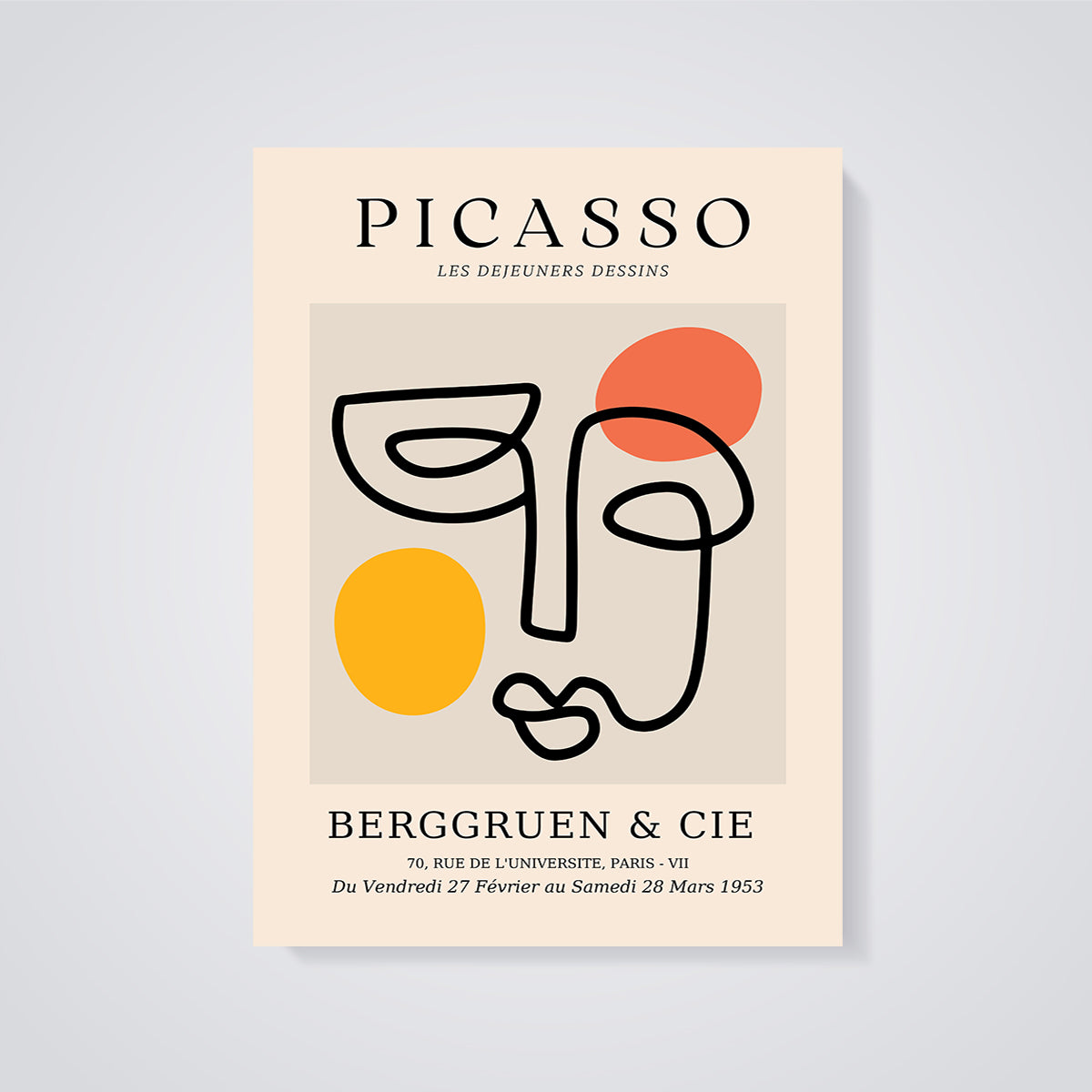 Picasso Les Dejeuners Dessins Print Aesthetic unframed on a grey background