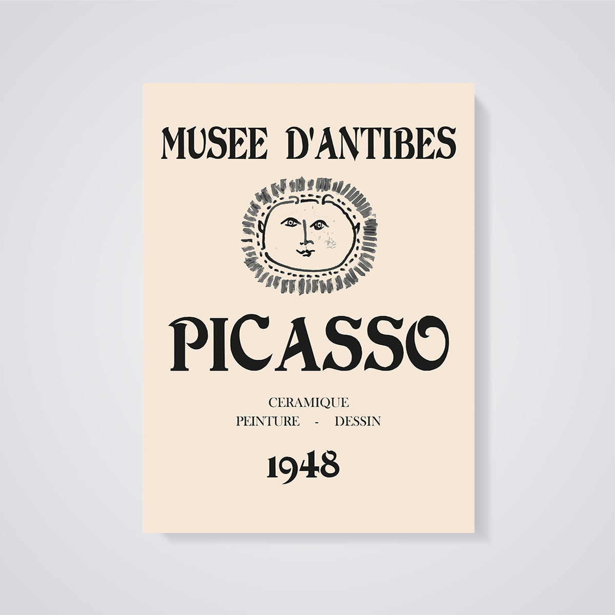 Picasso Musée d'Antibes Sun Print unframed on a grey background