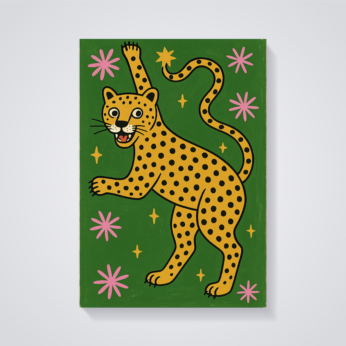 Playful Leopard Print unframed on a grey background