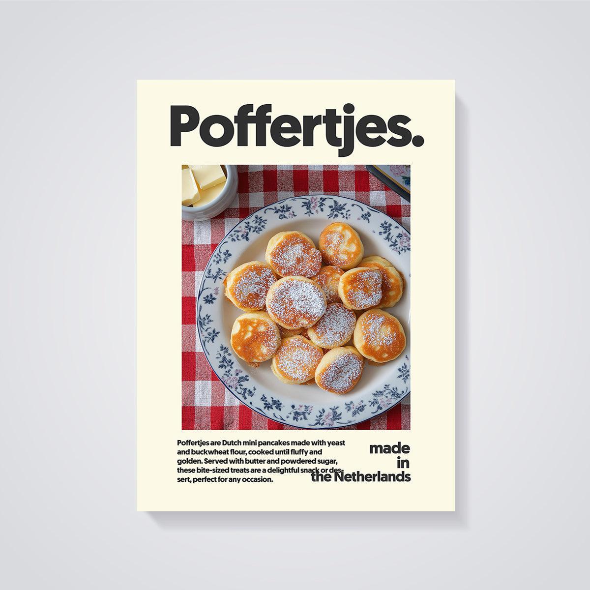 Poffertjes Dutch Mini Pancakes Print unframed on a grey background