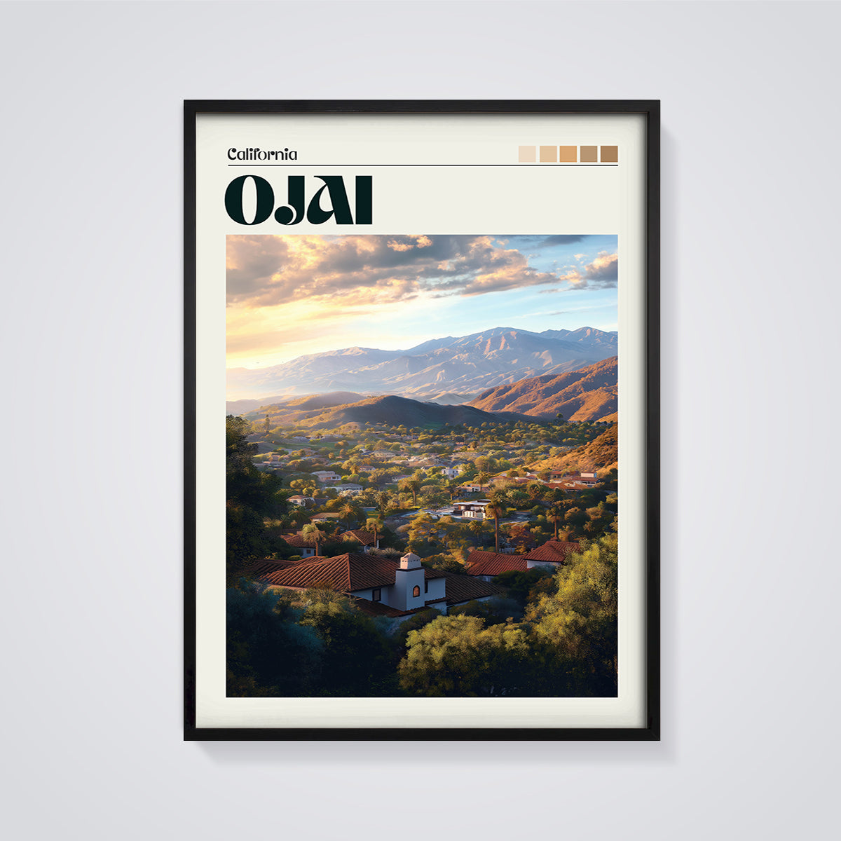 Poster framed in black on a grey background