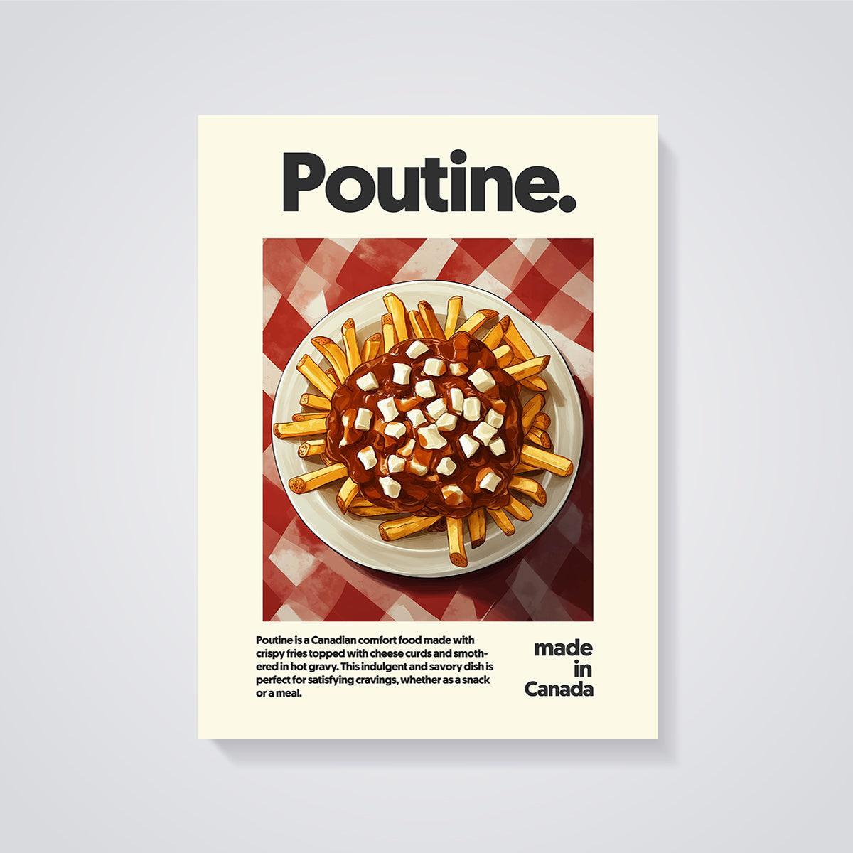 Poutine Dish Print unframed on a grey background