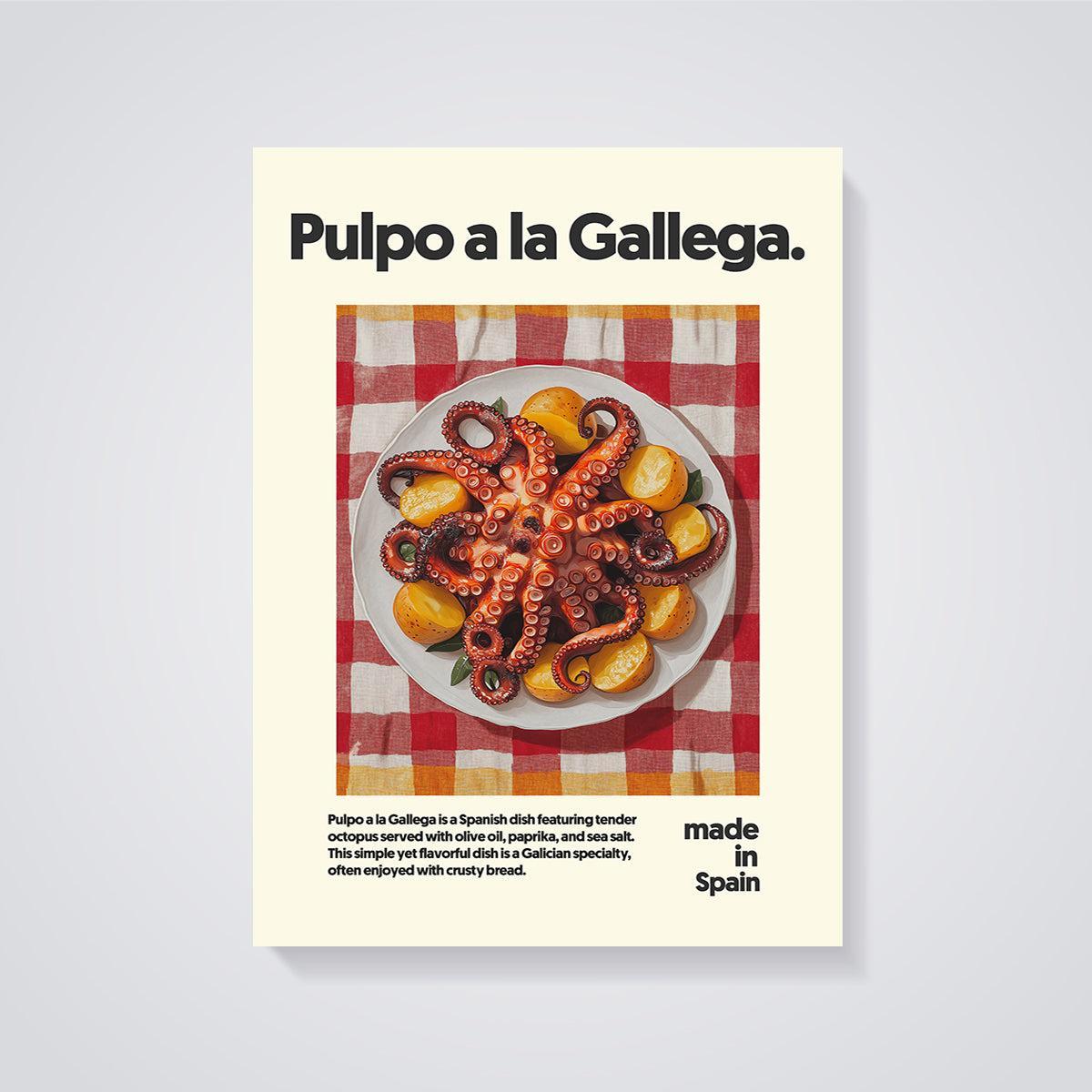 Pulpo a la Gallega Print unframed on a grey background