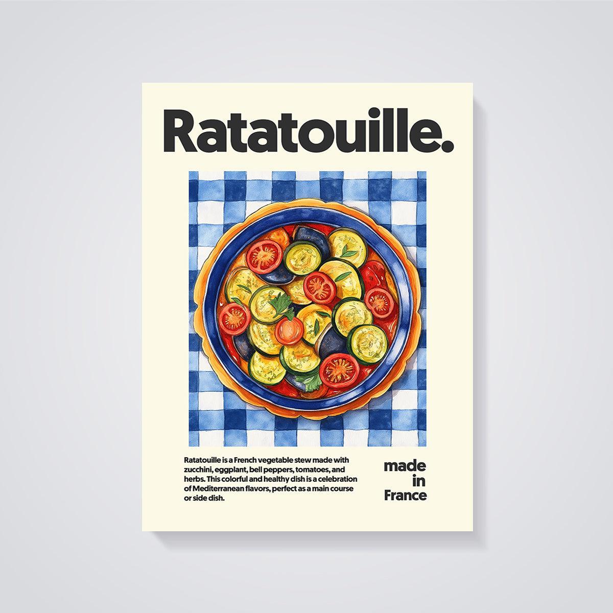 Ratatouille Dish Print unframed on a grey background