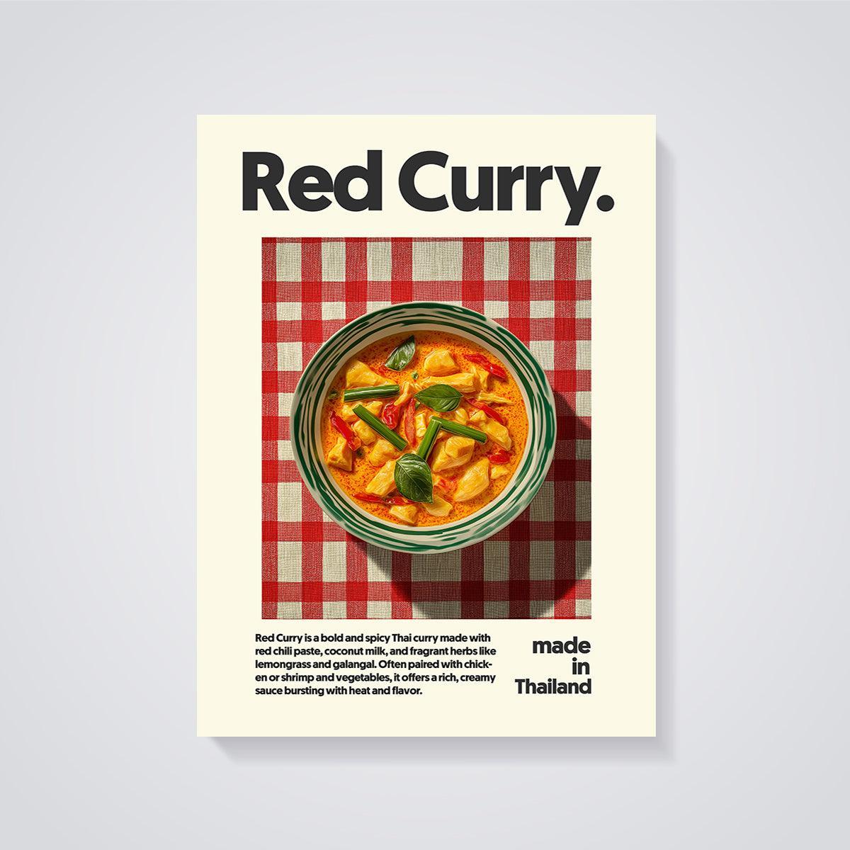 Red Curry Print unframed on a grey background