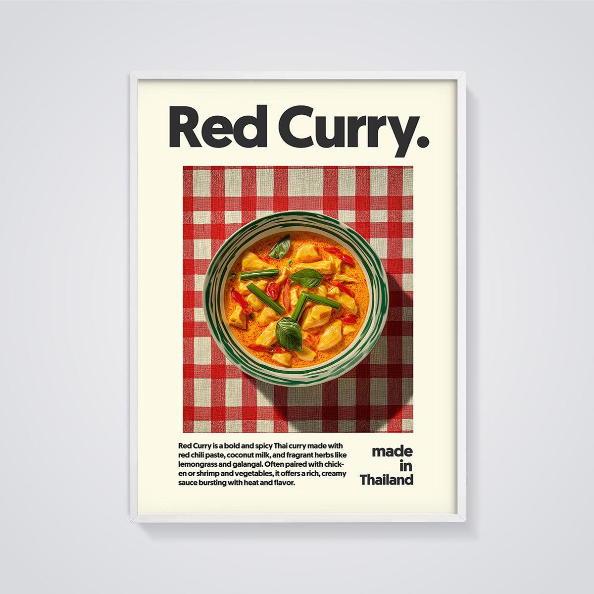 Red Curry Print framed in white on a grey background