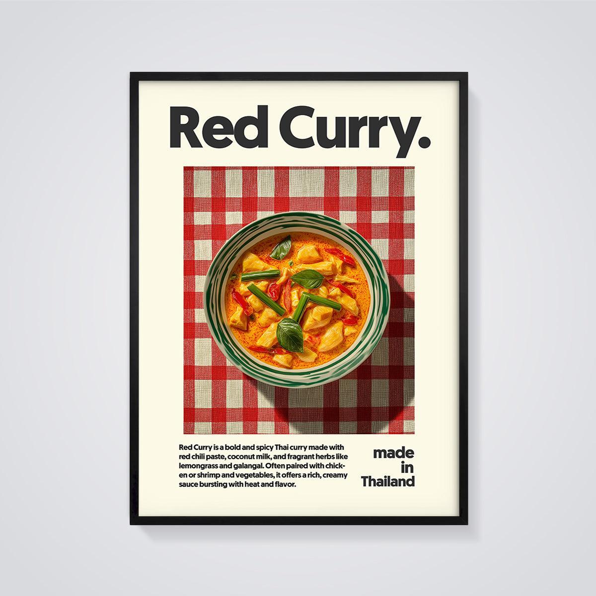 Red Curry Print framed in black on a grey background