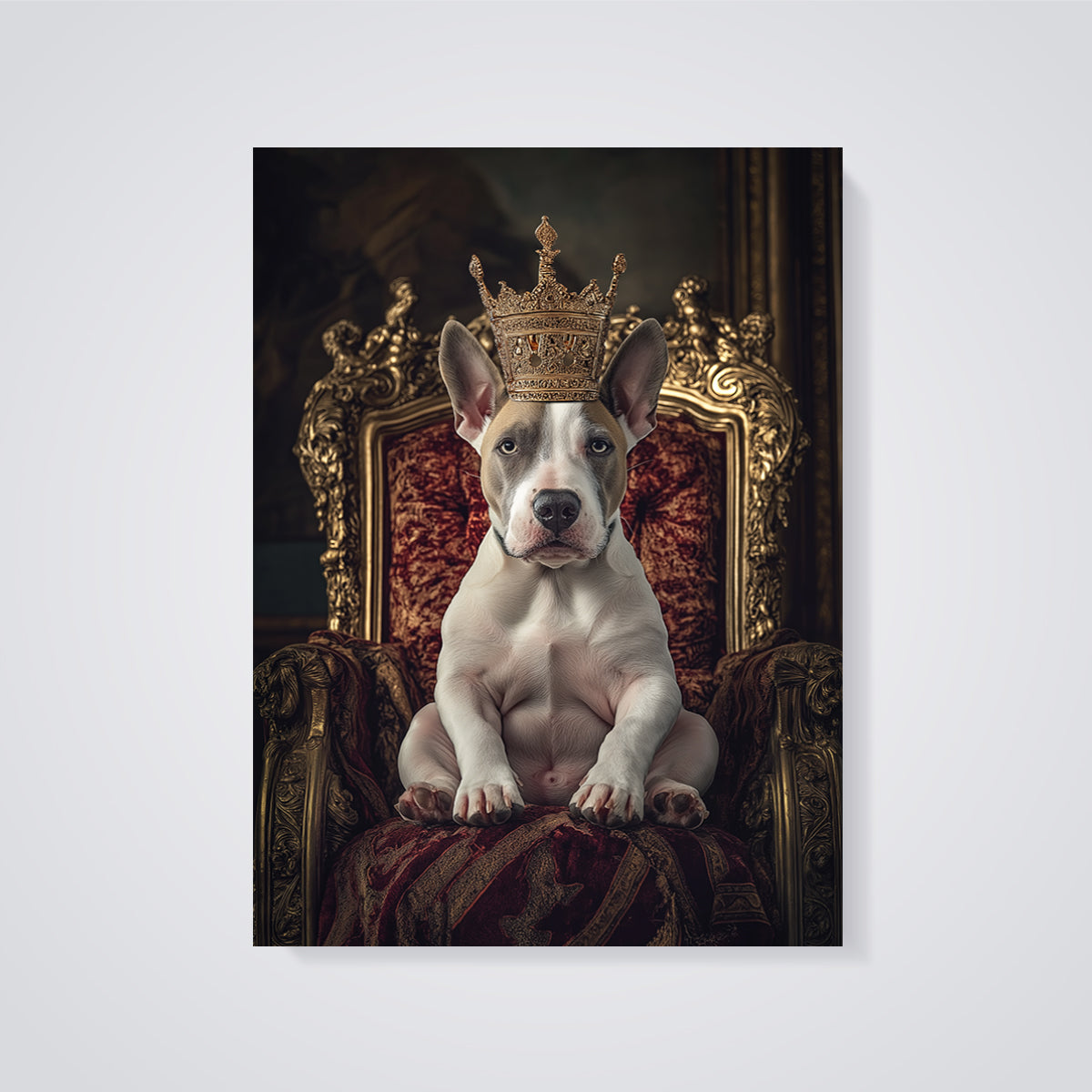 Regal Dog King Print Aesthetic unframed on a grey background