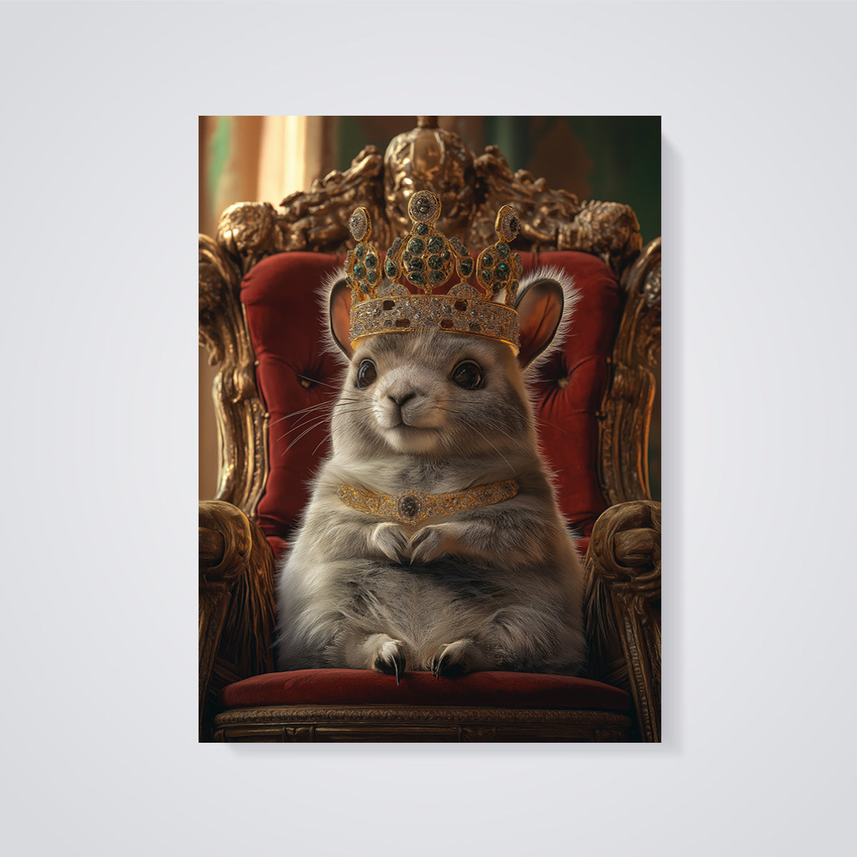 Regal Rodent Print unframed on a grey background