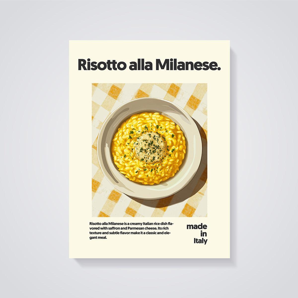 Risotto alla Milanese Print unframed on a grey background