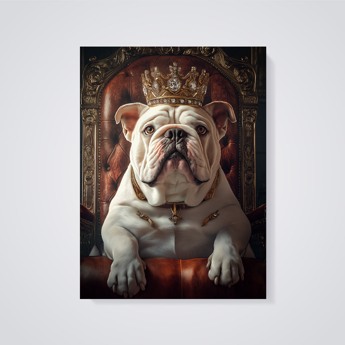 Royal Bulldog King Print Aesthetic unframed on a grey background
