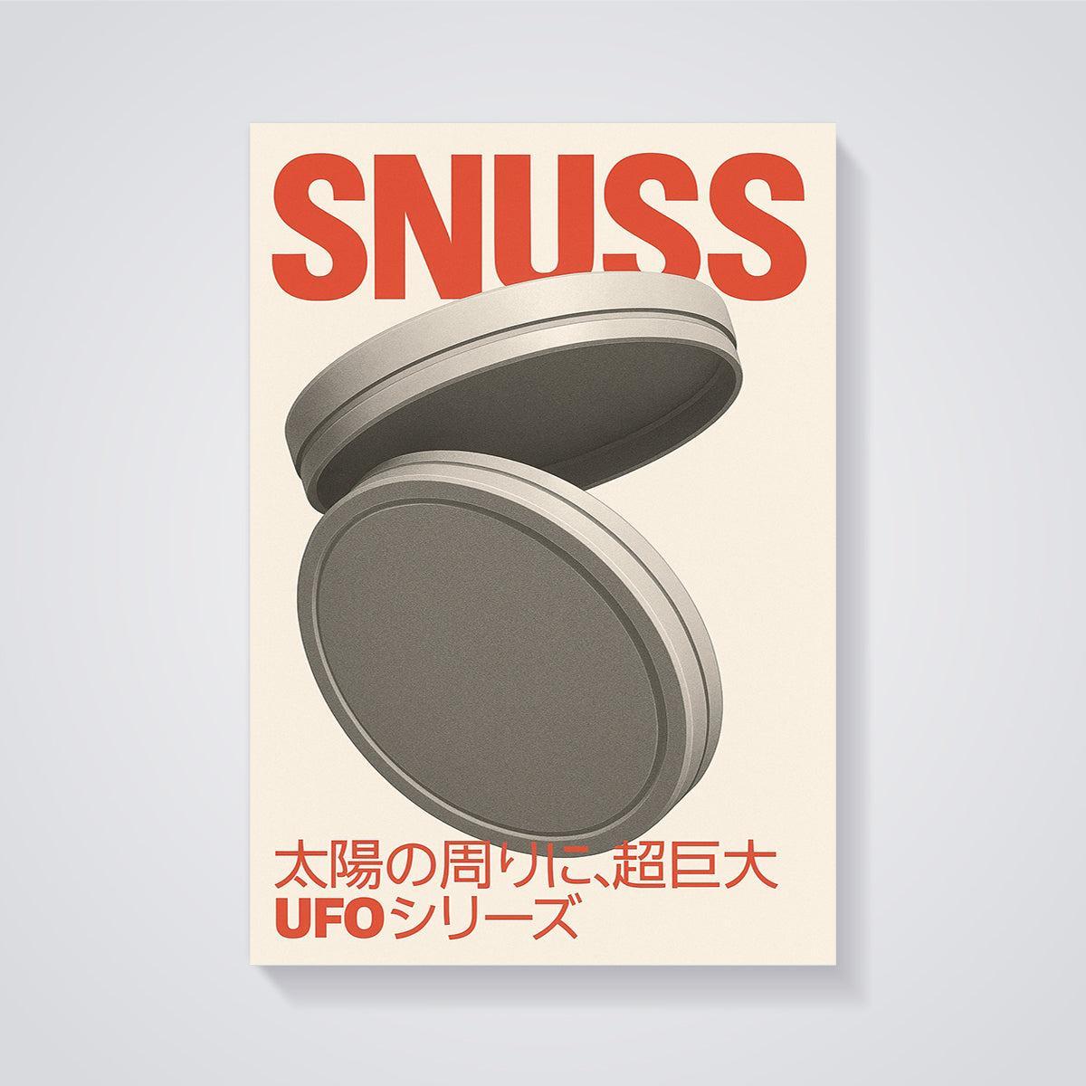 SNUSS Minimalist UFO Discs Print unframed on a grey background