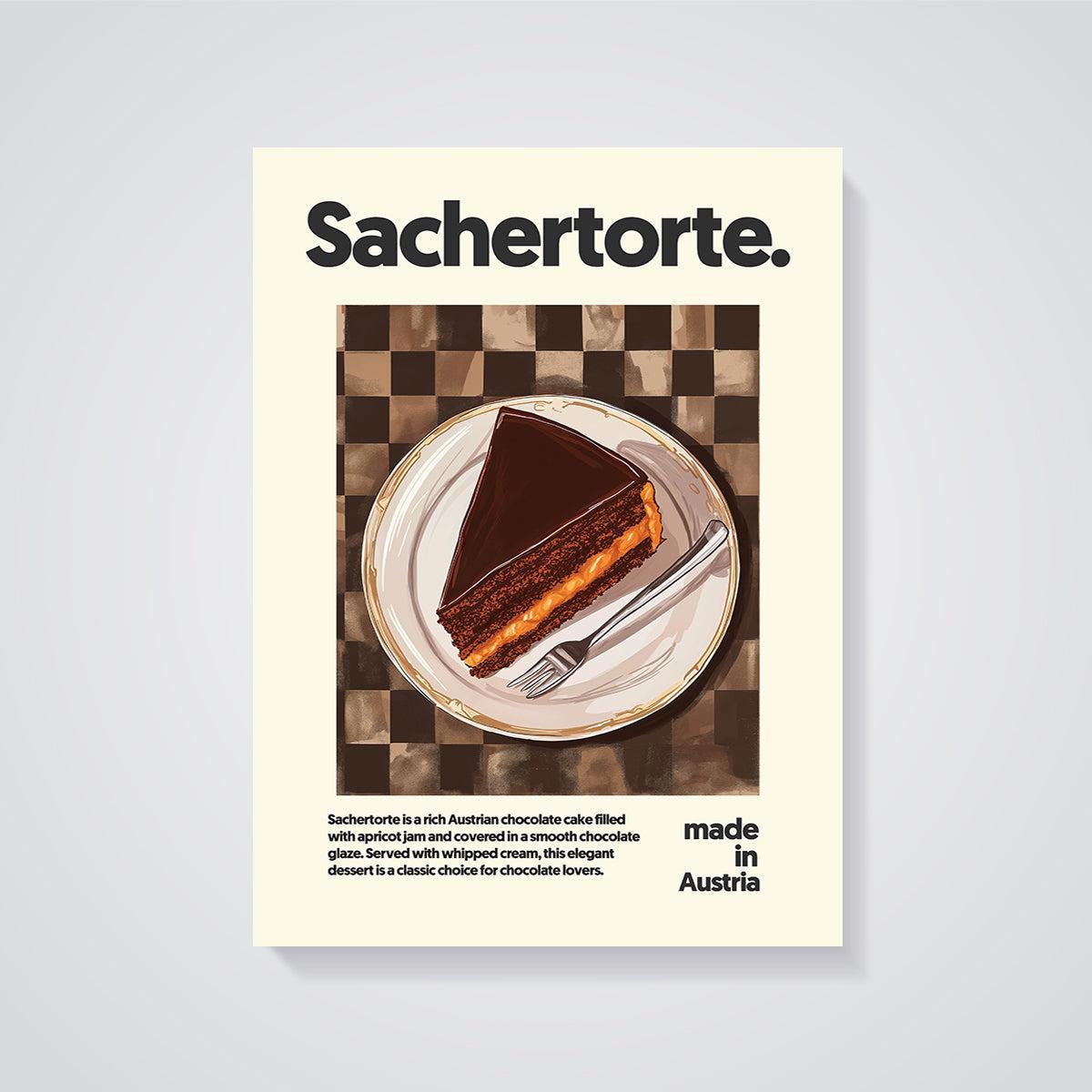 Sachertorte Print unframed on a grey background
