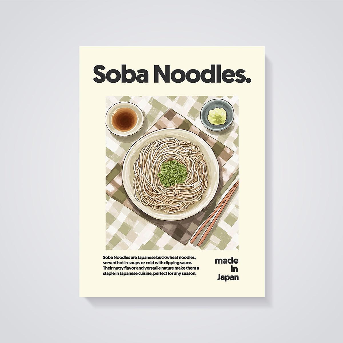 Soba Noodles Print unframed on a grey background