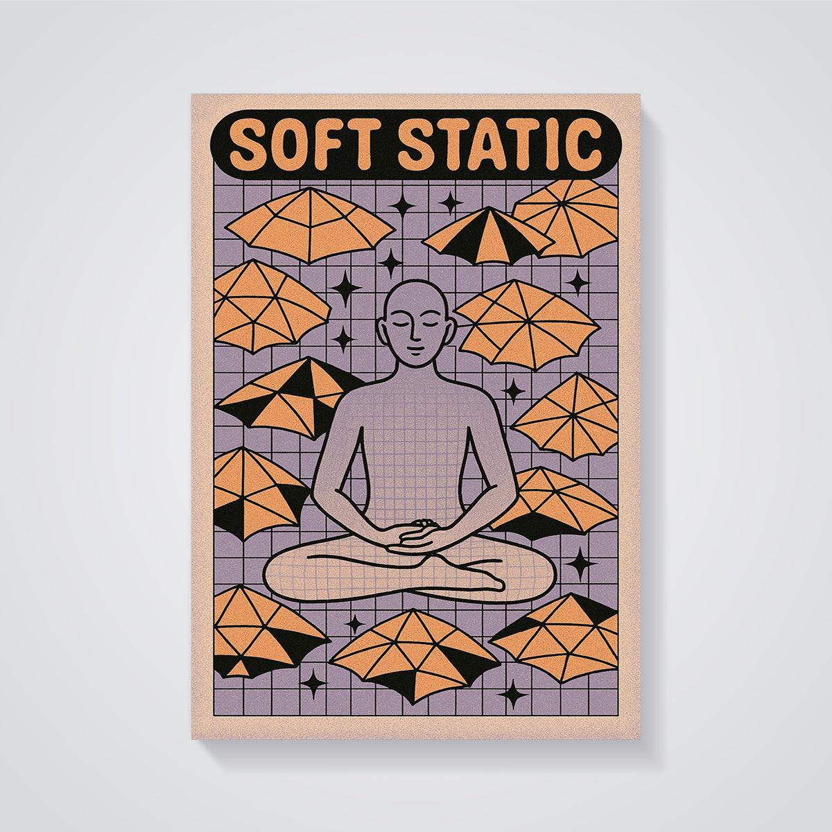 Soft Static Meditation Print unframed on a grey background
