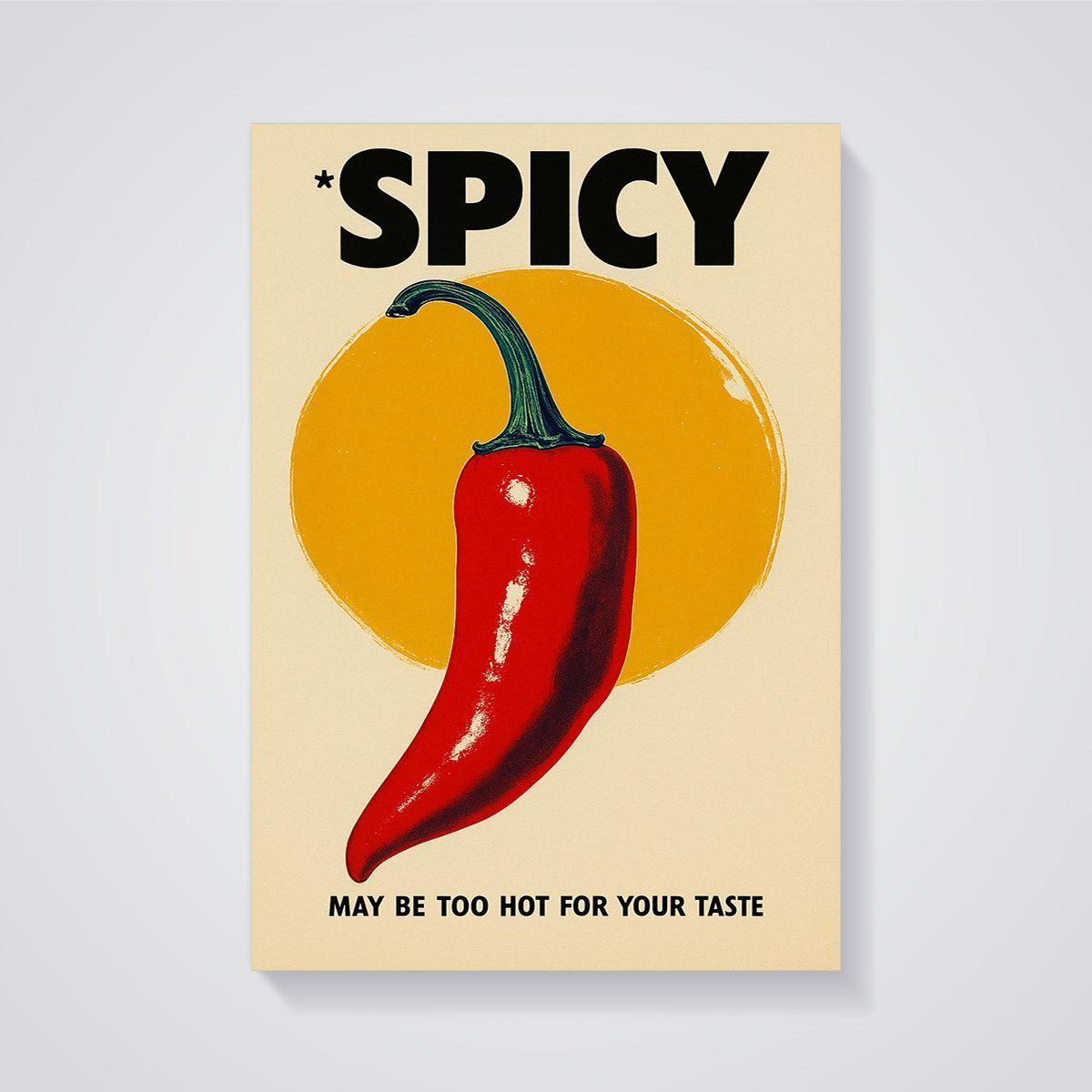 Spicy Red Chili Pepper Print unframed on a grey background