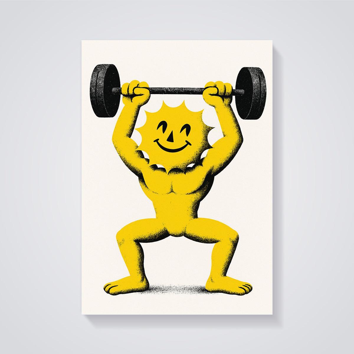 Sun Lifter Print unframed on a grey background