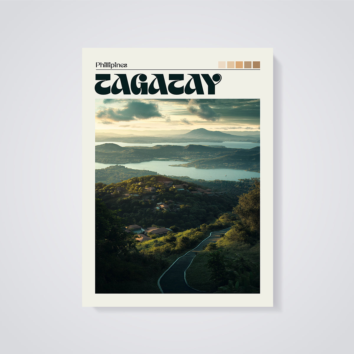 Tagaytay Philippines Landscape Print unframed on a grey background