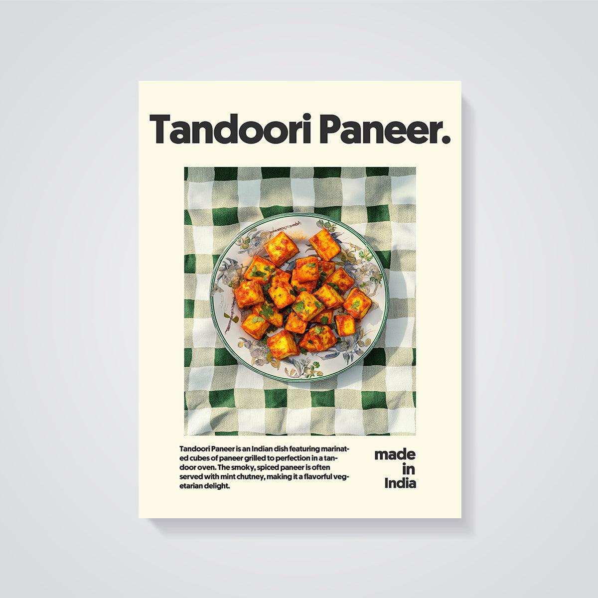 Tandoori Paneer Print unframed on a grey background