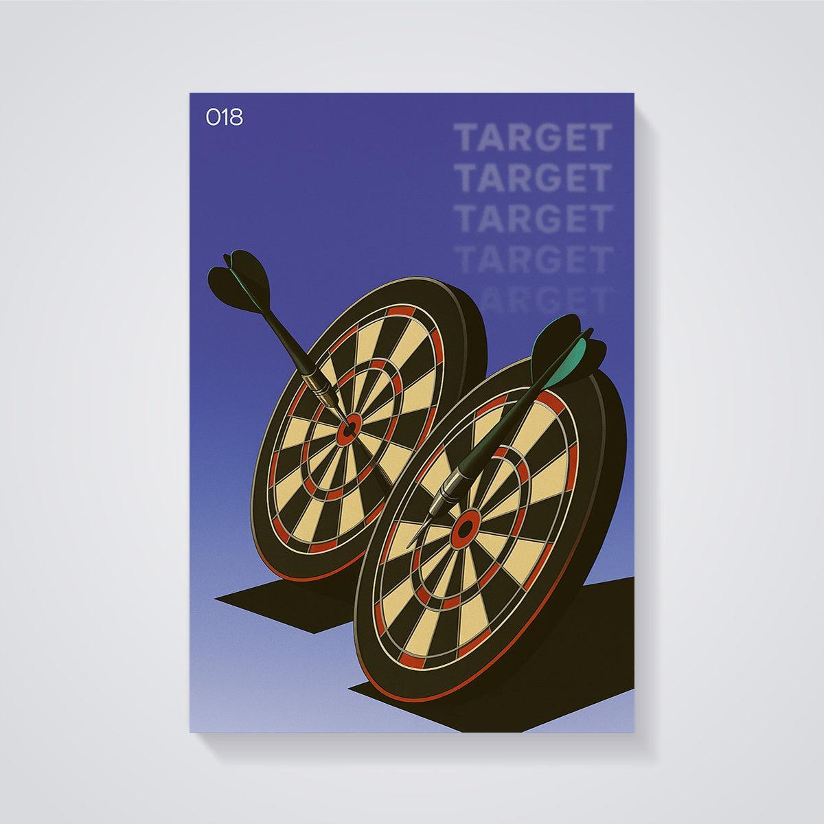 Target Dartboards Print unframed on a grey background