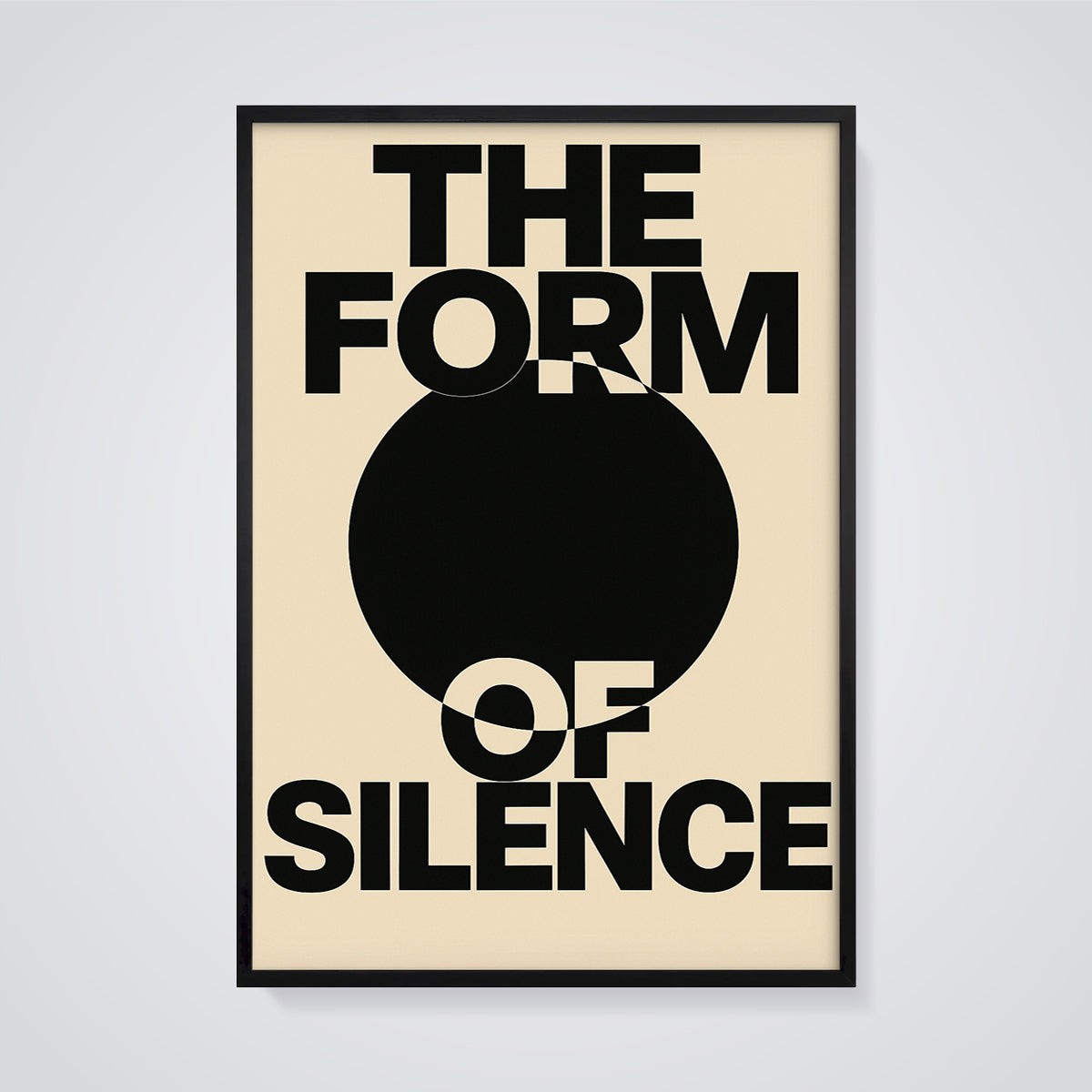 The Form of Silence Circle Print framed in black on a grey background