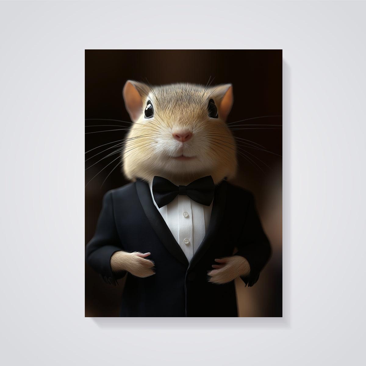 Tuxedo Chipmunk Print unframed on a grey background