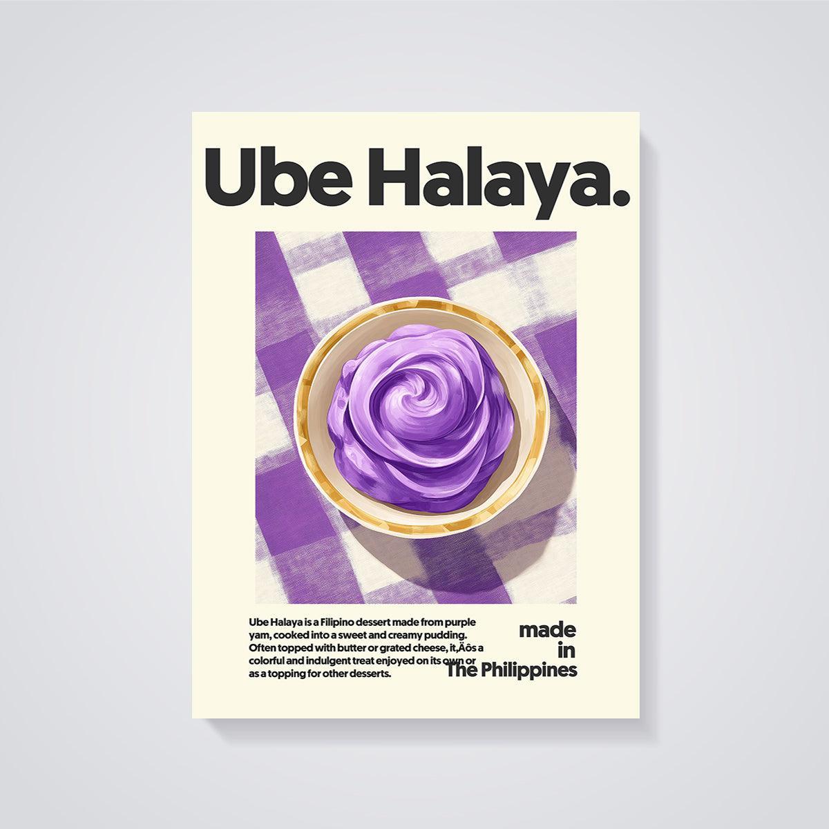 Ube Halaya Dessert Print unframed on a grey background